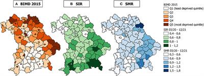 Area Deprivation and COVID-19 Incidence and Mortality in Bavaria, Germany: A Bayesian Geographical Analysis